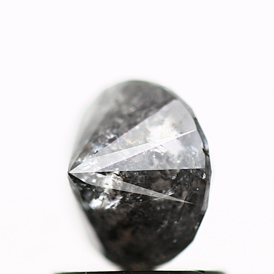 Salt and Pepper Diamond Fancy Gray Color 1.08 CT 6.10 x 4.54 MM Round Brilliant Cut Diamond! Natural Loose Diamond ! Christmas Gift for Her