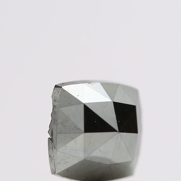 0.76 Ct Natural Black Cushion Single Cut Loose Diamond for Jewelery