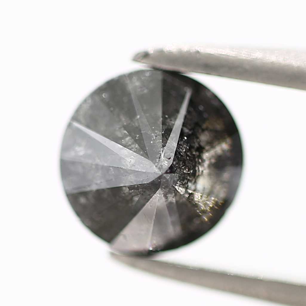 0.74 Carat Fancy Black Round Shape Brilliant Cut Natural Loose Diamond