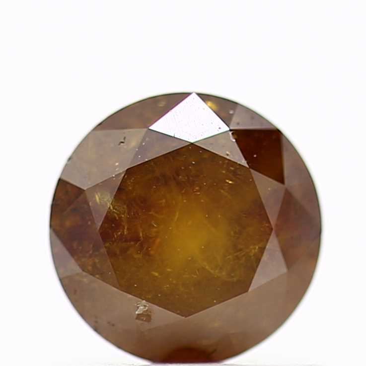 0.73 Carat Fancy Orange Round Brilliant Cut Natural Loose Diamond