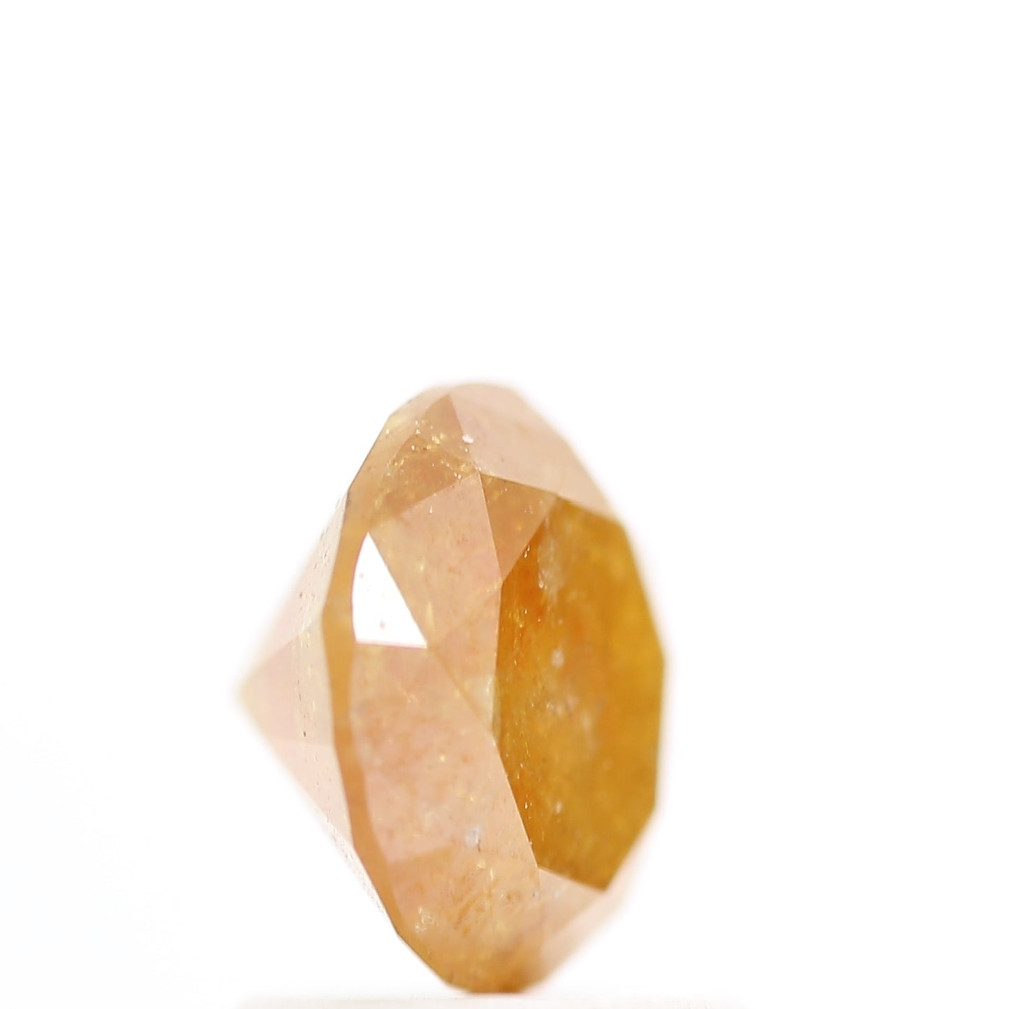 1.36 Carat Fancy Orange Rustic Round Shape Orange Brilliant Cut Natural Loose Diamond