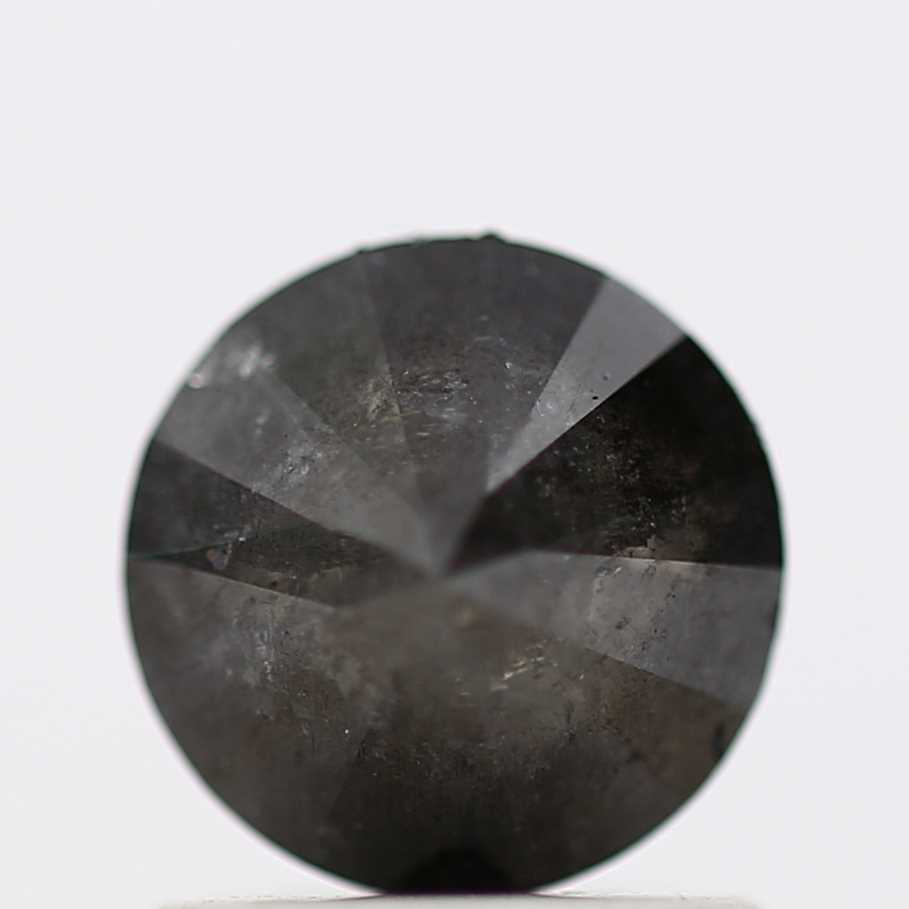 1.13 Carat Salt and Pepper Diamond Fancy Black Round Brilliant Cut Natural Loose Diamond