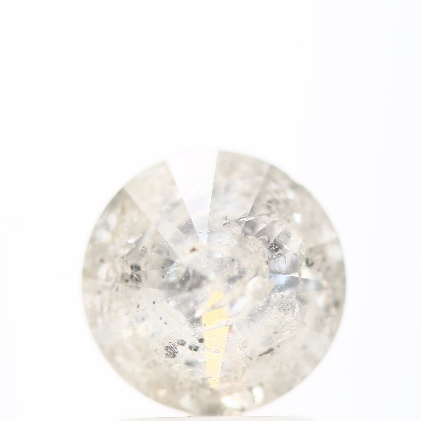 1.59 Carat Salt and Pepper White Icy Round Shape Brilliant Cut Natural Loose Diamond