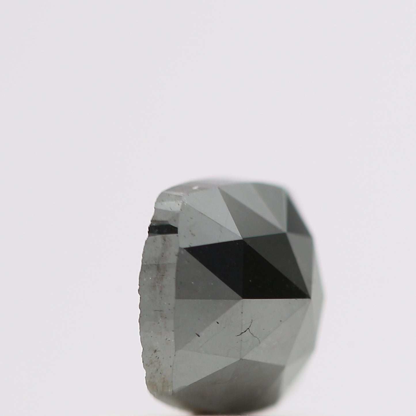 0.77 Ct Natural Black Cushion Single Cut Loose Diamond for Jewelery