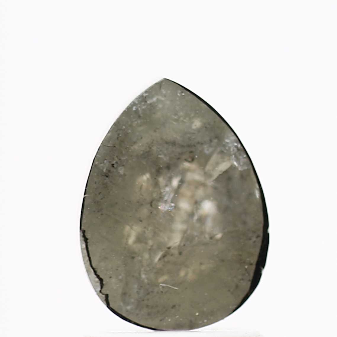 Salt and Pepper Diamond Fancy Gray Color 1.63 CT 8.16 x 6.12 x 3.57 MM Pear Cut Diamond! Natural Loose Diamond ! Christmas Gift for Her