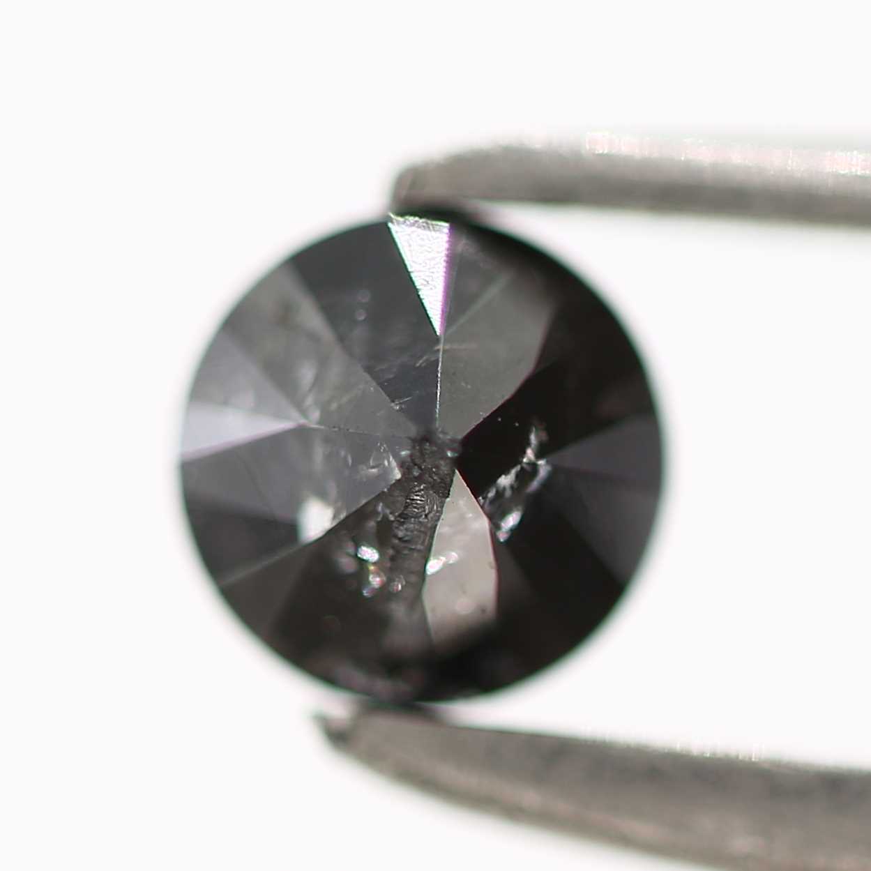 0.32 Carat Fancy Black Round Shape Brilliant Cut Natural Loose Diamond