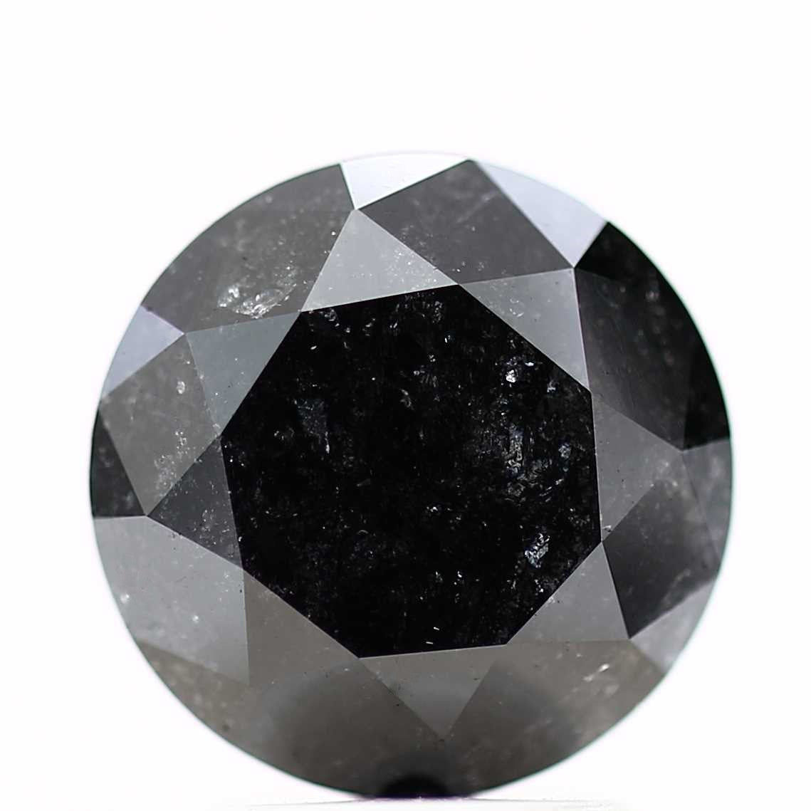 2.60 Carat Fancy Black Round Shape Brilliant Cut Natural Loose Diamond