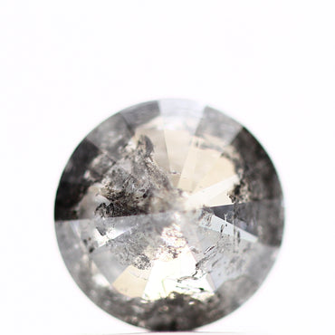 0.94 Carat Salt and Pepper Gray Round Brilliant Cut Natural Loose Diamond