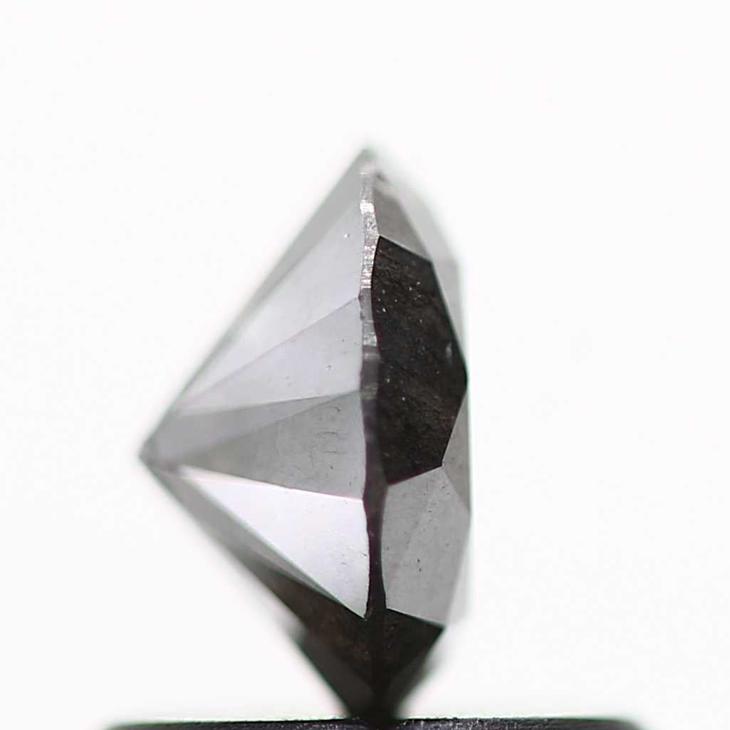 0.81 Carat Salt and Pepper Gray Fancy Round Brilliant Cut Natural Loose Diamond