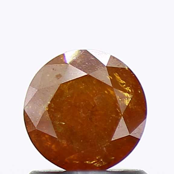 0.91 Carat Fancy Orange Rustic Round Shape Brilliant Cut Natural Loose Diamond