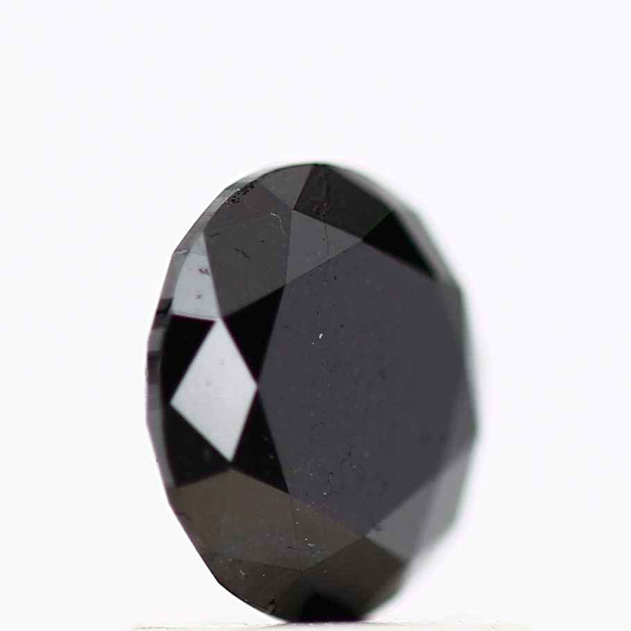 1.08 Carat Fancy Black Round Brilliant Cut Natural Loose Diamond
