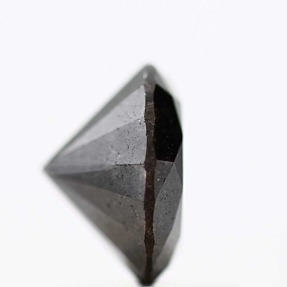 1.36 Carat Fancy Black Round Shape Brilliant Cut Natural Loose Diamond