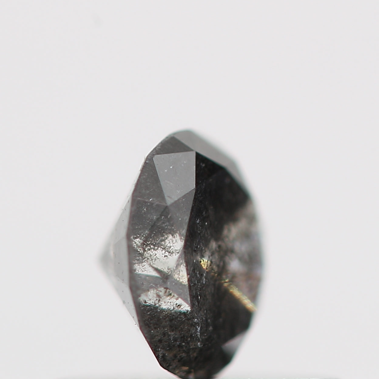 0.37 Carat Black Salt and Pepper Round Brilliant Cut Natural Loose Diamond