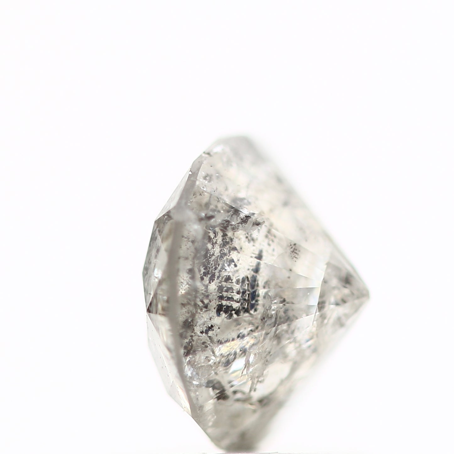 1.23 Carat Salt and Pepper Fancy Round Brilliant Cut Natural Loose Diamond