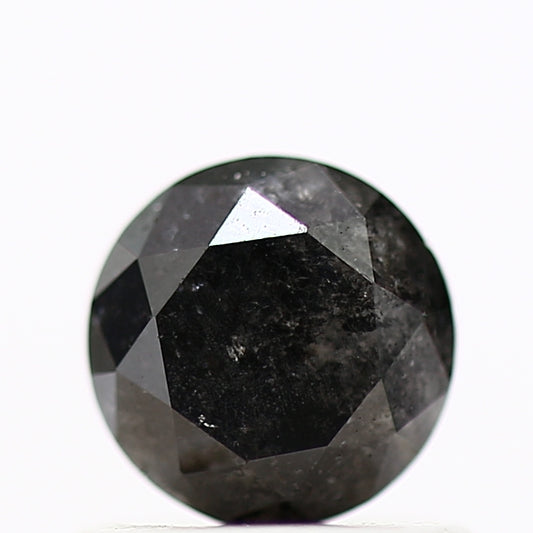 0.78 Carat Fancy Black Round Shape Brilliant Cut Natural Loose Diamond