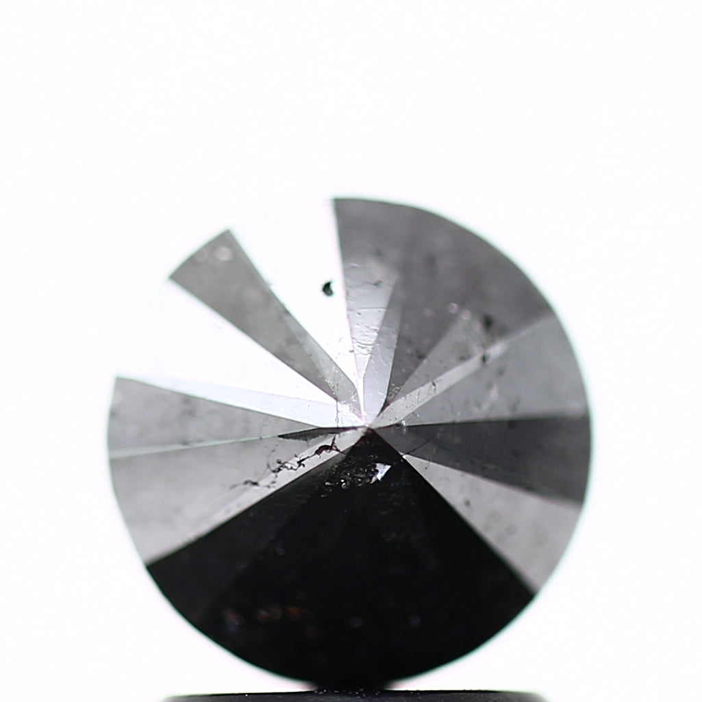 1.31 Carat Fancy Black Round Shape Brilliant Cut Natural Loose Diamond