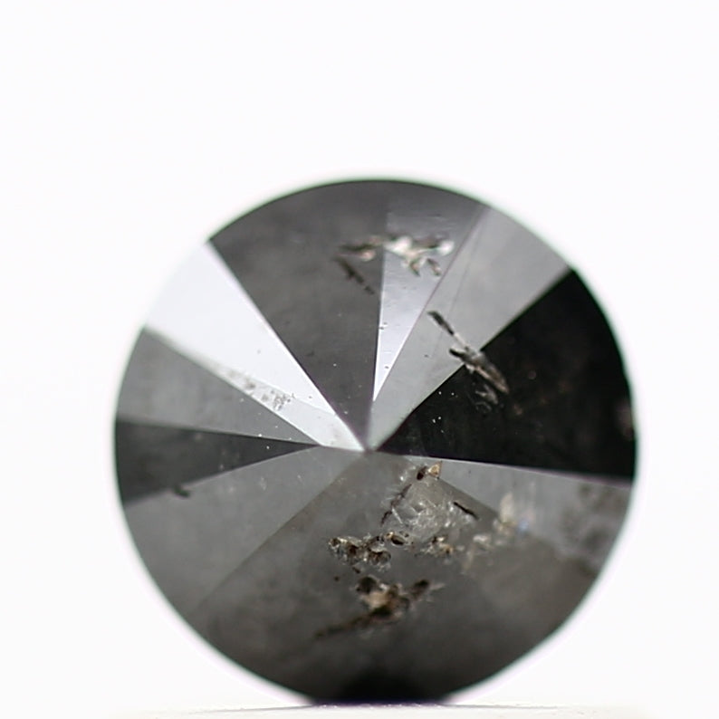 0.83 Carat Fancy Black Round Shape Brilliant Cut Natural Loose Diamond