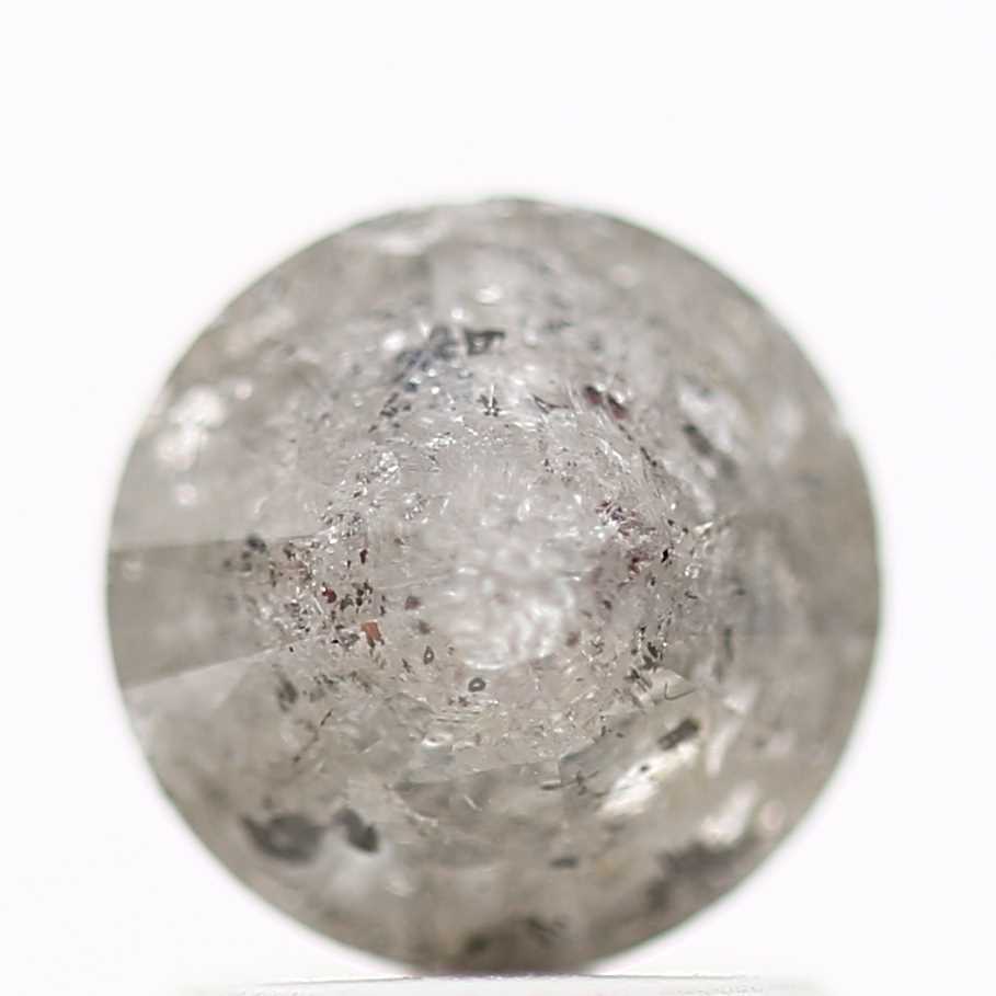1.62 Carat Salt and Pepper Diamond Gray Round Brilliant Cut Natural Loose Diamond