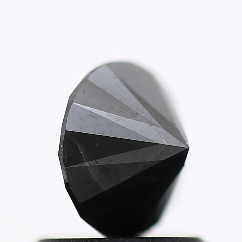 0.91 Carat Fancy Black Round Shape Brilliant Cut Natural Loose Diamond