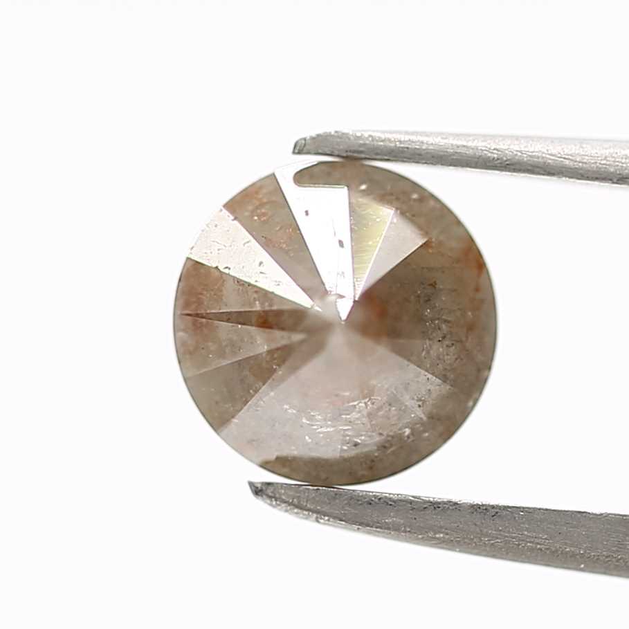 1.30 Carat Salt and Pepper Brown Gray Round Brilliant Cut Natural Loose Diamond