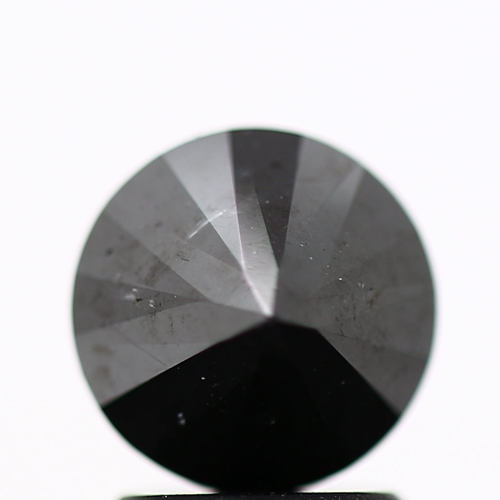 1.98 Carat Fancy Black Round Shape Brilliant Cut Natural Loose Diamond