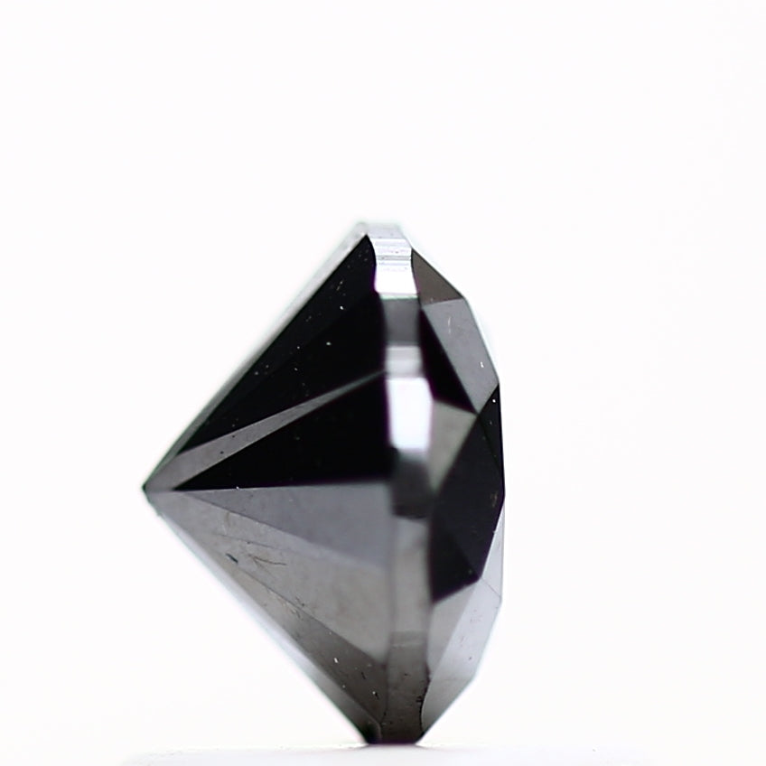 0.80 Carat Fancy Black Round Brilliant Cut Natural Loose Diamond