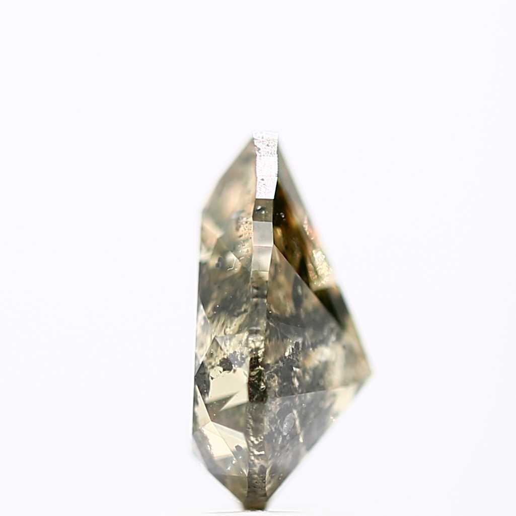 Salt and Pepper Diamond Fancy Green Color 2.71 CT 10.80x 7.25 x 5.25 MM Pear Cut Diamond! Natural Loose Diamond ! Christmas Gift for Her