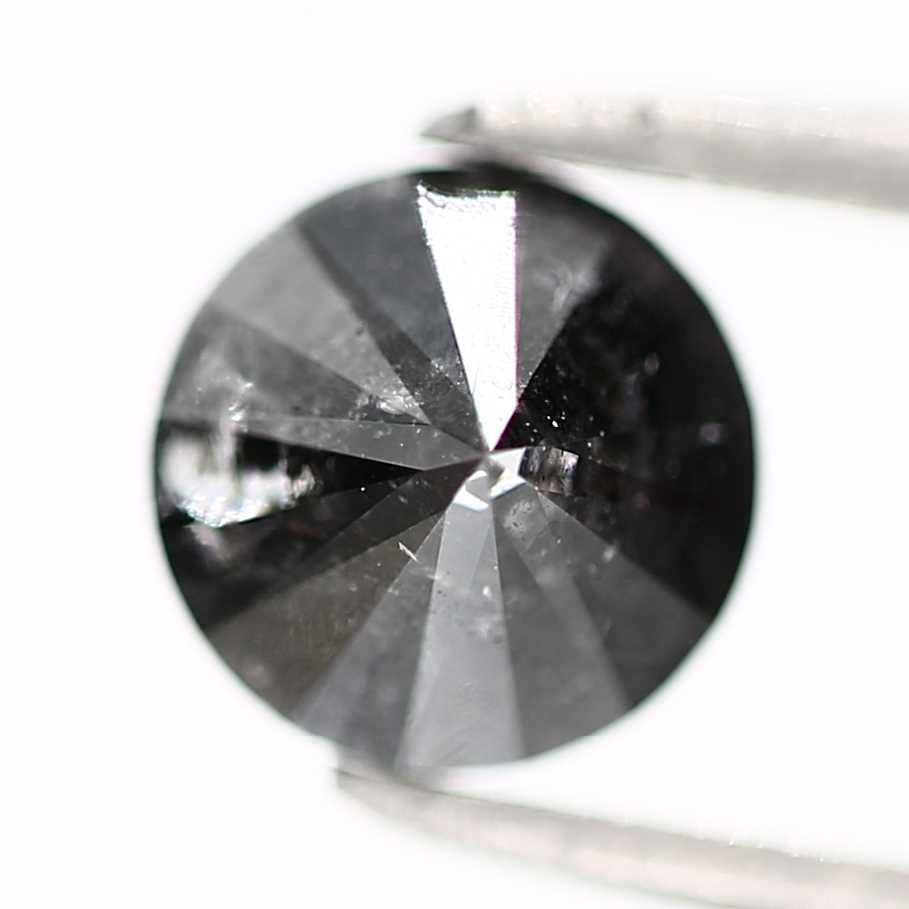 0.78 Carat Fancy Black Round Brilliant Cut Natural Loose Diamond