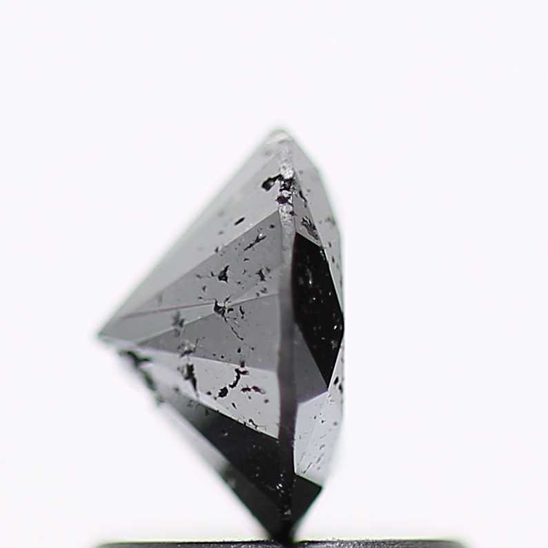 0.89 Carat Fancy Black Round Shape Brilliant Cut Natural Loose Diamond