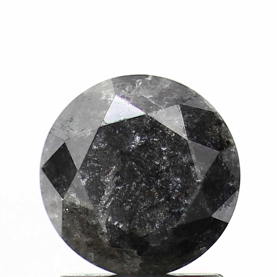 Salt And Pepper Diamond Fancy Gray Color 1.30 CT 6.70 x 4.50 MM Round Brilliant Cut Diamond ! Natural Loose Diamond ! Christmas Gift for Her