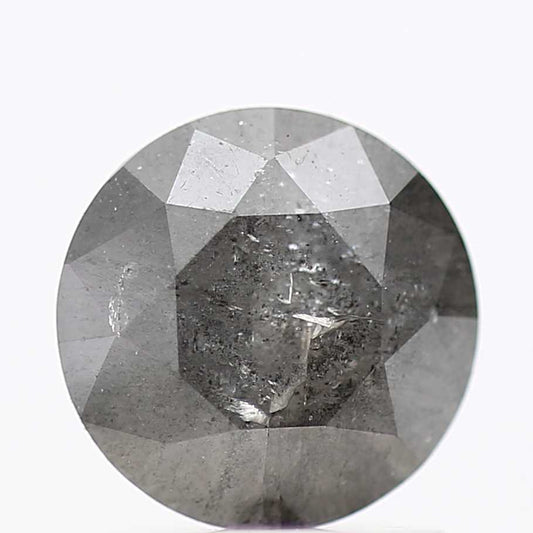 1.07 Carat Salt and Pepper Gray Fancy Round Shape Brilliant Cut Natural Loose Diamond