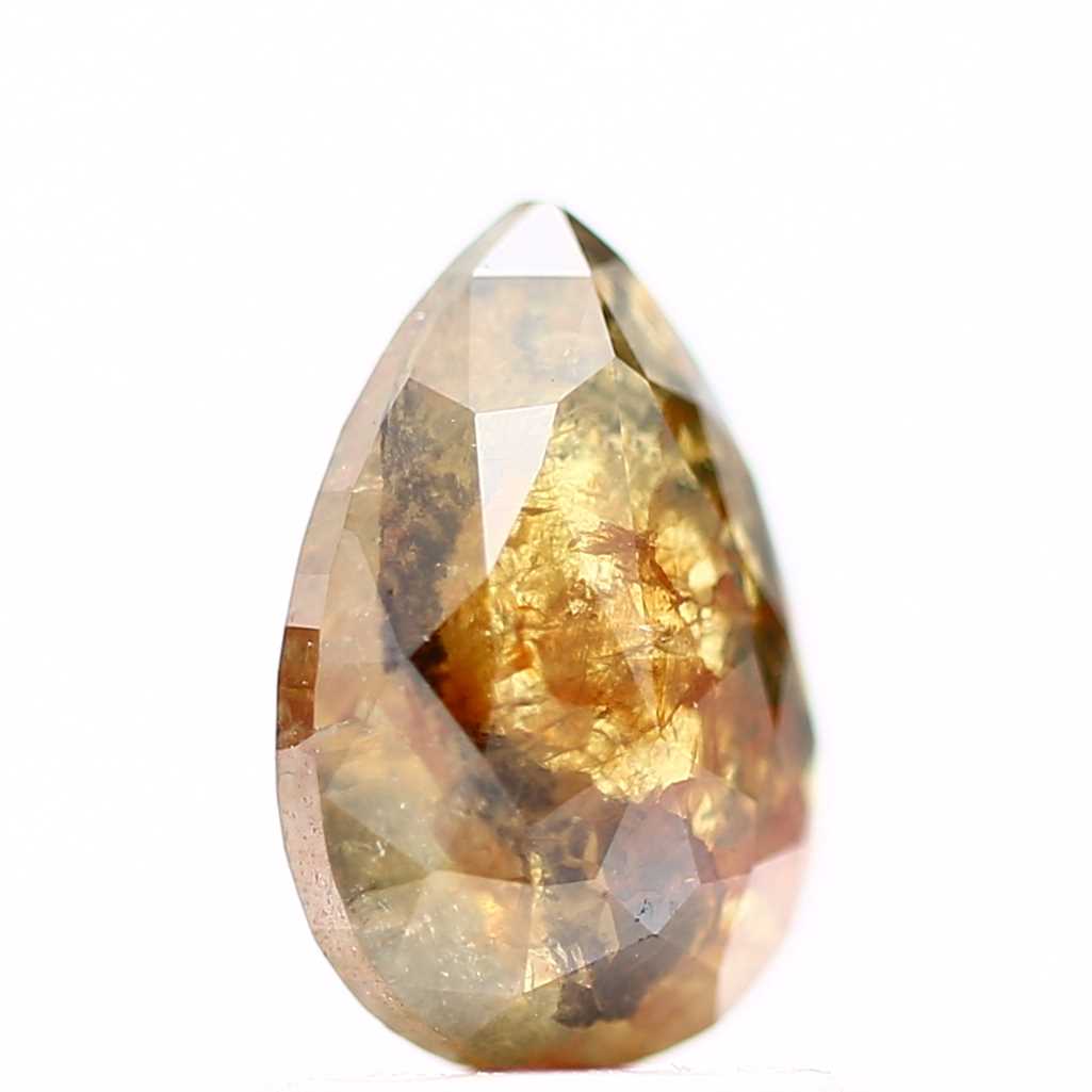 Salt and Pepper Diamond Fancy Orange Color 1.00 CT 7.85 x 5.28 x 2.60 MM Pear Cut Diamond! Natural Loose Diamond ! Christmas Gift for Her