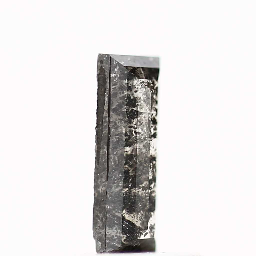 salt and pepper diamond ! 0.42 Ct 7.57 x 2.75 x 1.59 mm natural gray baguette loose diamond for engagement ring for her