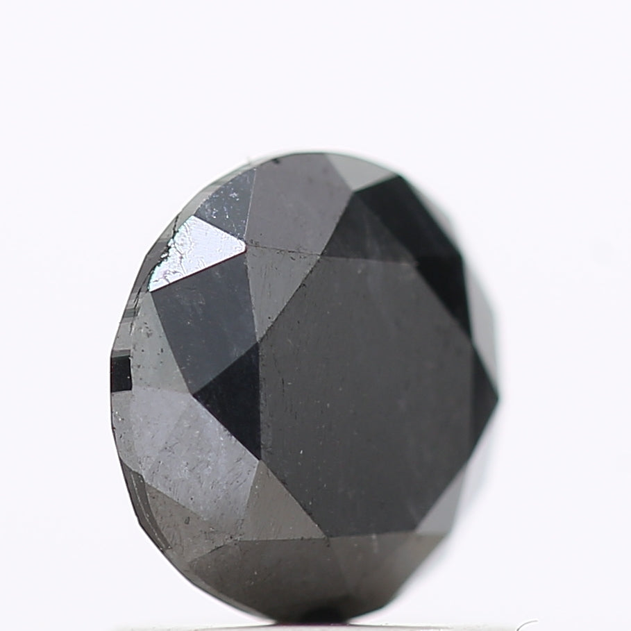 1.20 Carat Fancy Black Round Shape Brilliant Cut Natural Loose Diamond