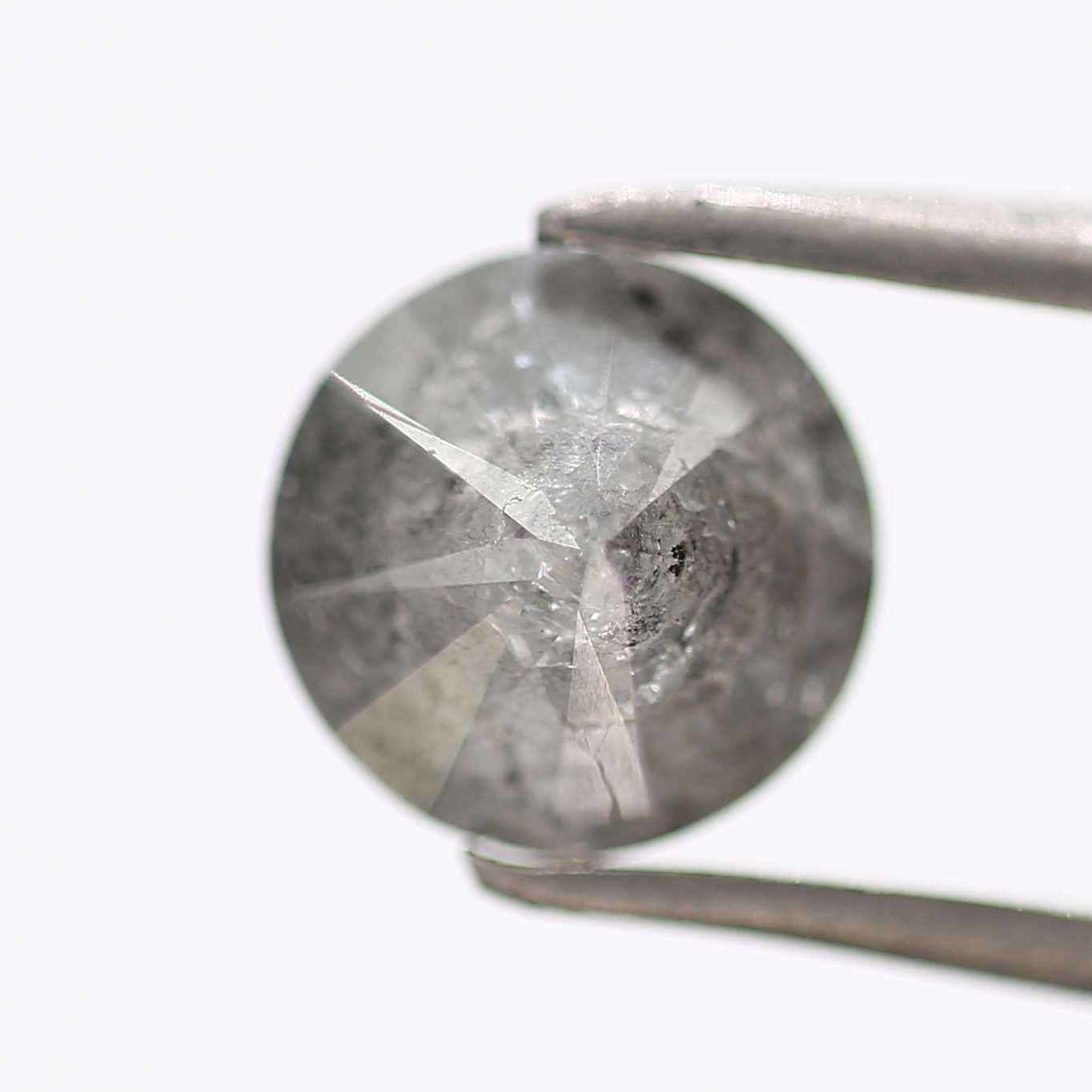 1.48 Carat Salt and Pepper Diamond Gray Round Brilliant Cut Natural Loose Diamond