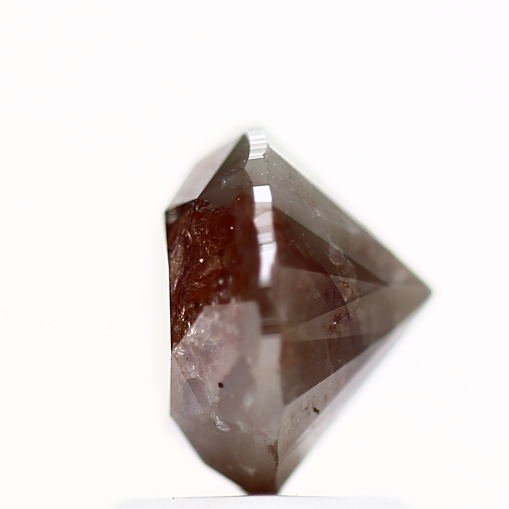 1.85 Carat Red Gray Rustic Fancy Round Brilliant Cut Natural Loose Diamond