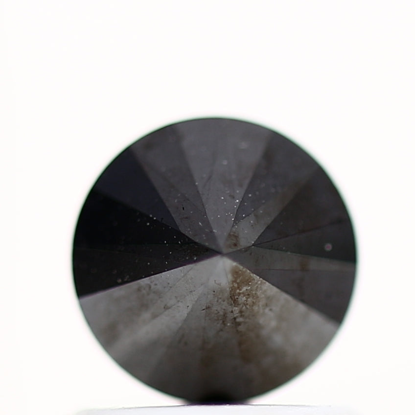0.95 Carat Fancy Black Round Shape Brilliant Cut Natural Loose Diamond
