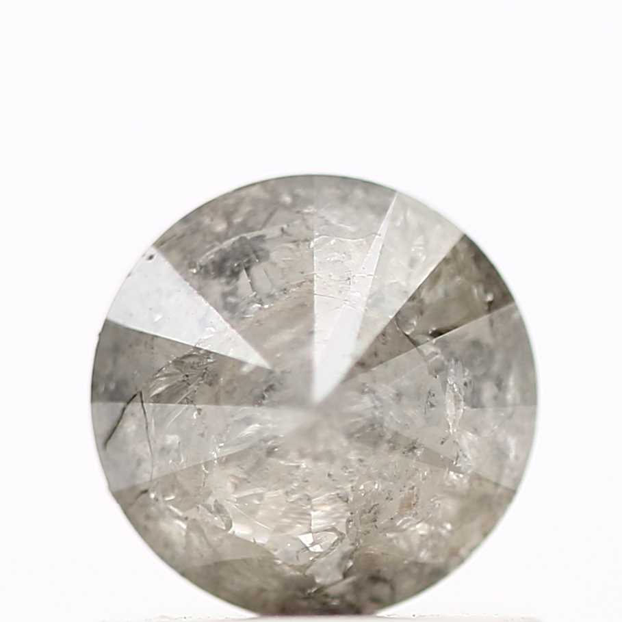 0.67 Carat Fancy Gray Salt and Pepper Round Cut Natural Loose Diamond