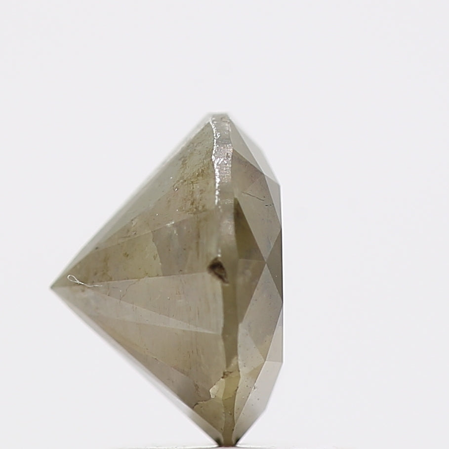 1.61 Carat Fancy Green Gray Round Shape Brilliant Cut Natural Loose Diamond