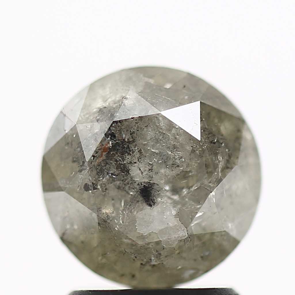 1.81 Carat Salt and Pepper Diamond Gray Fancy Round Brilliant Cut Natural Loose Diamond