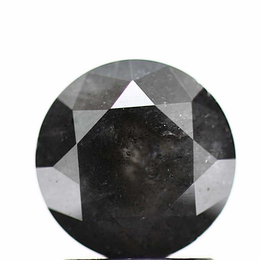 Salt And Pepper Diamond Fancy Gray Color 1.44 CT 7.25 x 4.45 MM Round Brilliant Cut Diamond ! Natural Loose Diamond ! Christmas Gift for Her