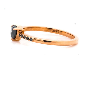 Heart Diamond Engagement Ring Natural Black Color Diamond For Anniversary Ring Gift For Her