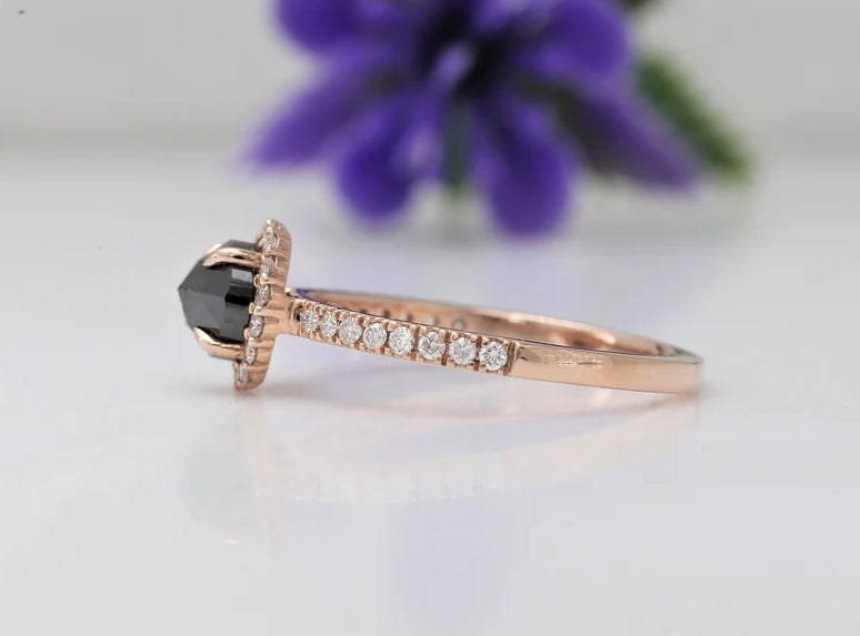 Round Diamond engagement Ring ! 14K Gold Ring ! Round Shape Wedding Ring ! Vintage Ring ! Diamond Ring !
