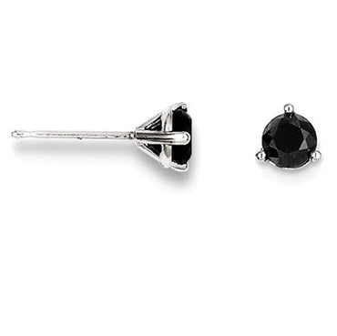 Black Diamond Stud Earrings, Brilliant Round Diamond Earring in 14k White Gold Over, Earring, Woman Classic Diamond Earring, Gift For Her