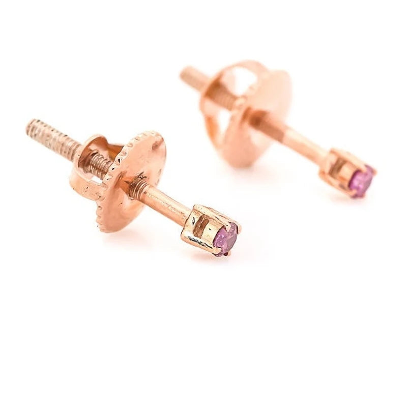 Pink Diamond Stud Earrings, Brilliant Round Diamond Earring in 14k Rose Gold Over, Earring, Woman Classic Diamond Earring, Gift For Her