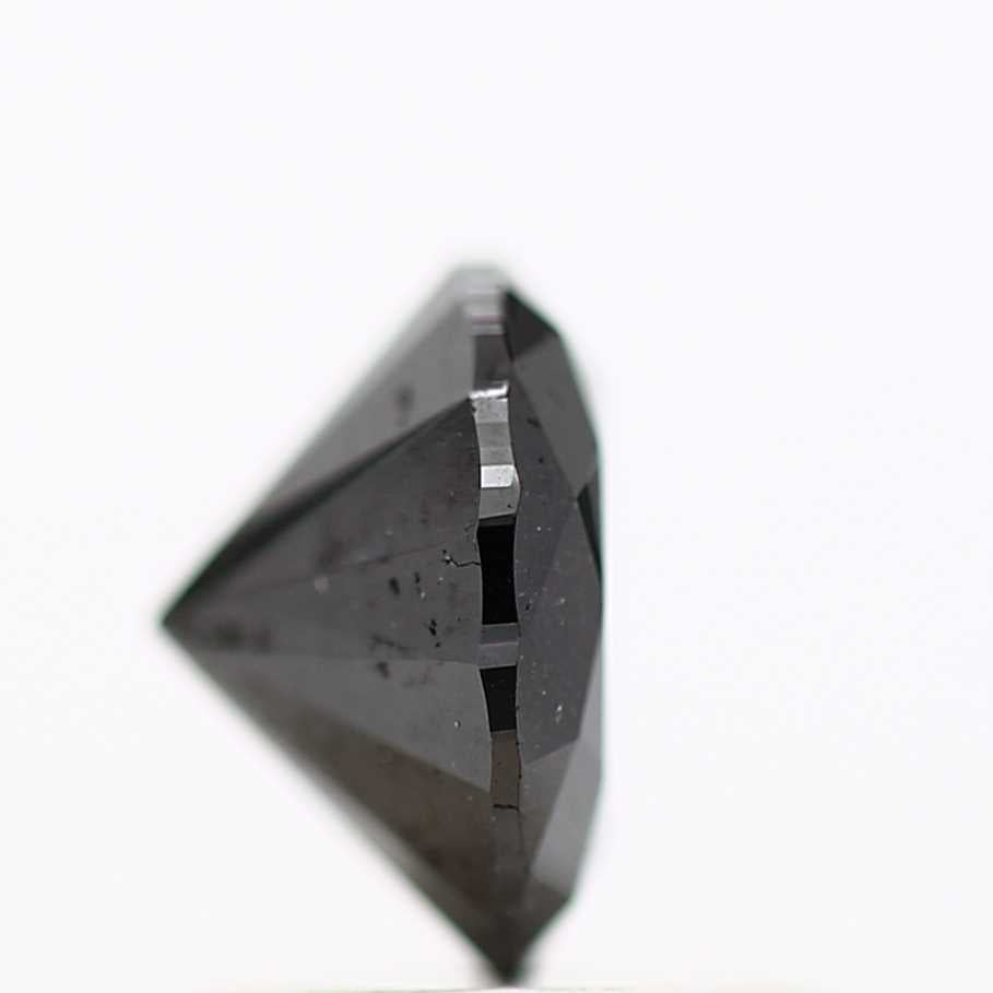 1.08 Carat Fancy Black Round Brilliant Cut Natural Loose Diamond