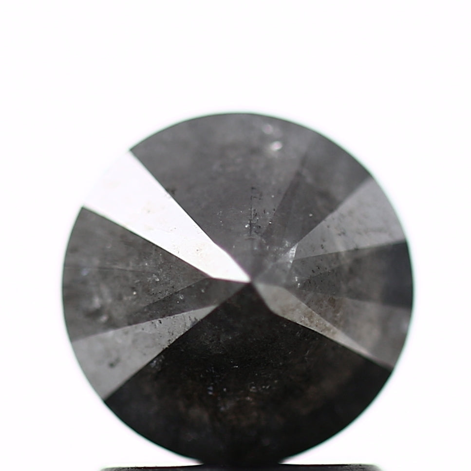 1.36 Carat Fancy Black Round Brilliant Cut Natural Loose Diamond
