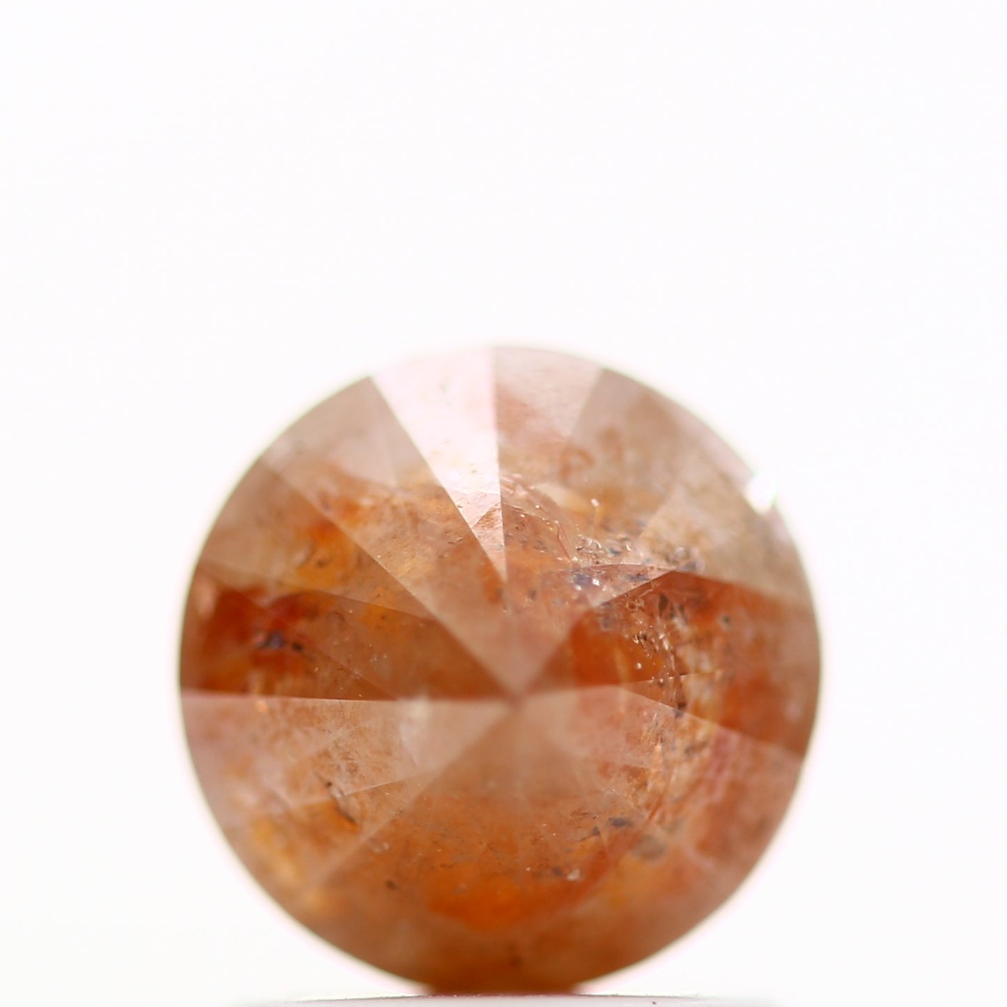 1.55 Carat Rustic Orange Round Cut Natural Loose Diamond