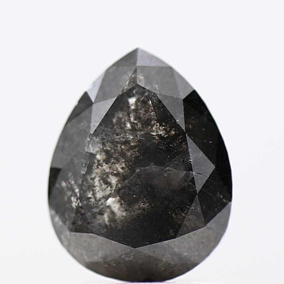 Salt and Pepper Diamond Fancy Gray Color 1.91 CT 8.60 x 6.75 x 3.60 MM Pear Cut Diamond! Natural Loose Diamond ! Christmas Gift for Her