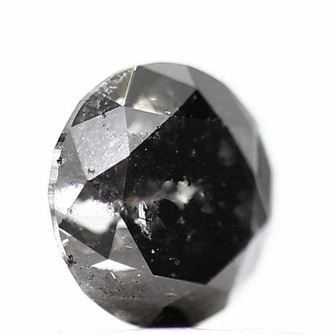 0.78 Carat Fancy Black Round Brilliant Cut Natural Loose Diamond